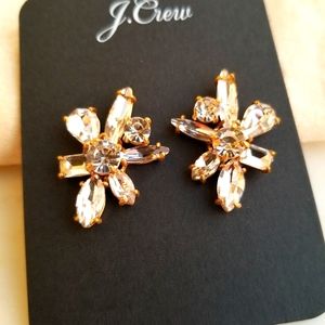 New! J Crew Crystal Cluster Gem Burst Stud Earrings NWT